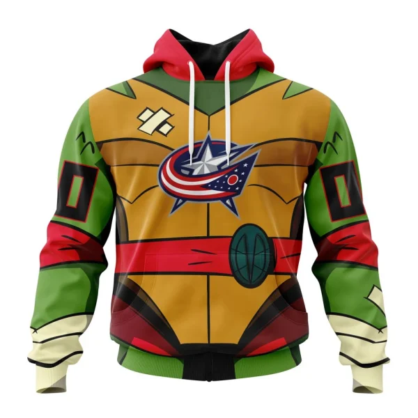 Hoodie NHL Columbus Blue Jackets Special Teenage Mutant Ninja Turtles Design St2301