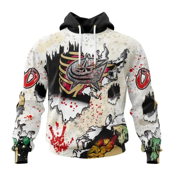 Hoodie NHL Columbus Blue Jackets Special Zombie Style For Halloween St2304