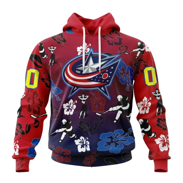 Hoodie NHL Columbus Blue Jackets X Hawaii Specialized Design For Hawaiia V0122