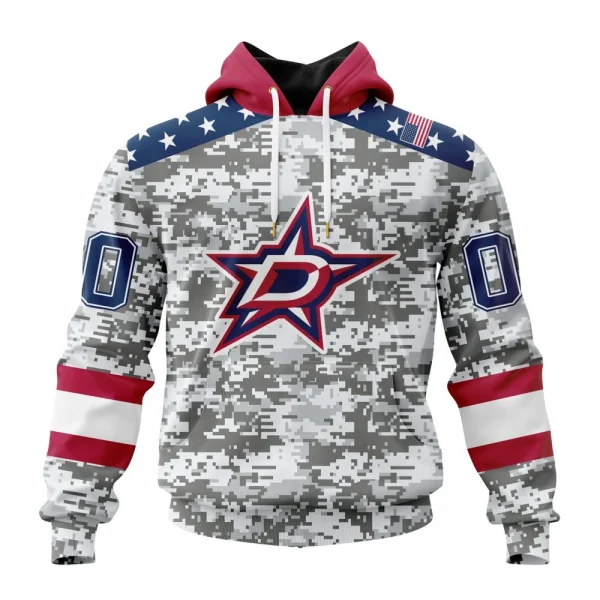 Hoodie NHL Dallas Stars Special Camo Design For Veterans Day St2301