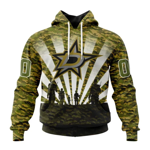 Hoodie NHL Dallas Stars Special Military Camo Kits For Veterans Day And Rememberance Day St2201