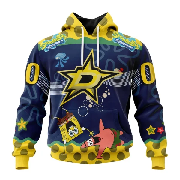 Hoodie NHL Dallas Stars, Specialized Jersey With Spongebob