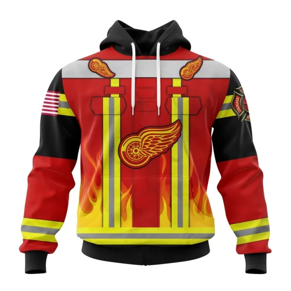 Hoodie NHL Detroit Red Wings Honnor Firefighter Uniform V0622