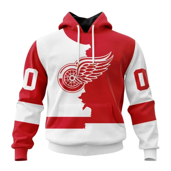 Hoodie NHL Detroit Red Wings Personalize Home Mix Away Kits