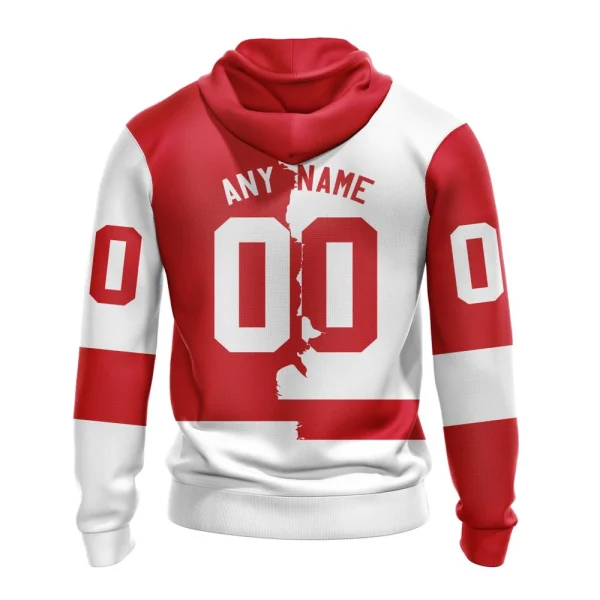 Hoodie NHL Detroit Red Wings Personalize Home Mix Away Kits - Image 2