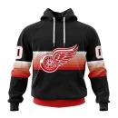Hoodie NHL Detroit Red Wings Special Black And Gradient Design St2301