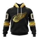 Hoodie NHL Detroit Red Wings Special Black And Gold Design St2401