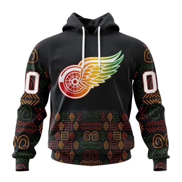 Hoodie NHL Detroit Red Wings Special Design For Black History Month St2401