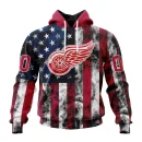 Hoodie NHL Detroit Red Wings Special Design For Independence Day The Fourth Of July St2401