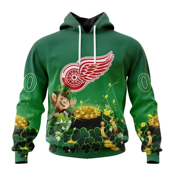 Hoodie NHL Detroit Red Wings Special Design For St. Patrick's Day St2403