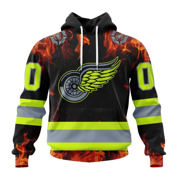 Hoodie NHL Detroit Red Wings Special Design Honoring Firefighters St2401