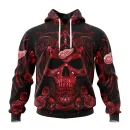 Hoodie NHL Detroit Red Wings Special Design With Skull Art St2203