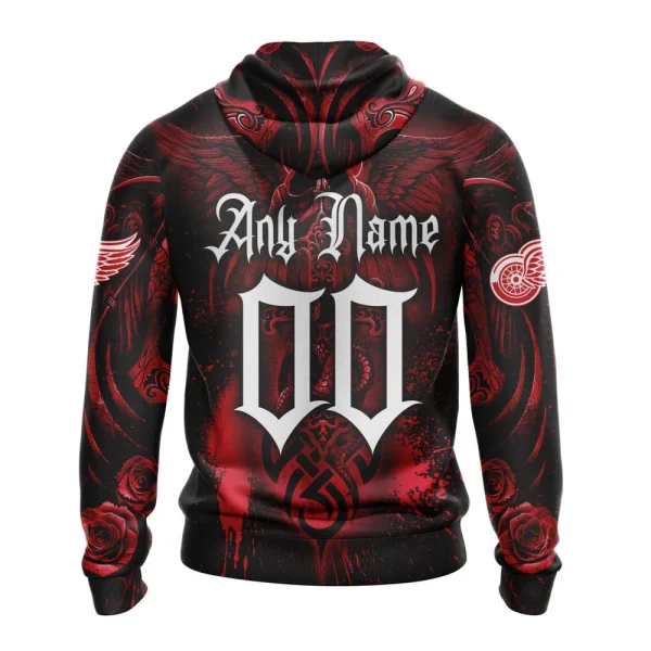 Hoodie NHL Detroit Red Wings Special Design With Skull Art St2203 - Image 2