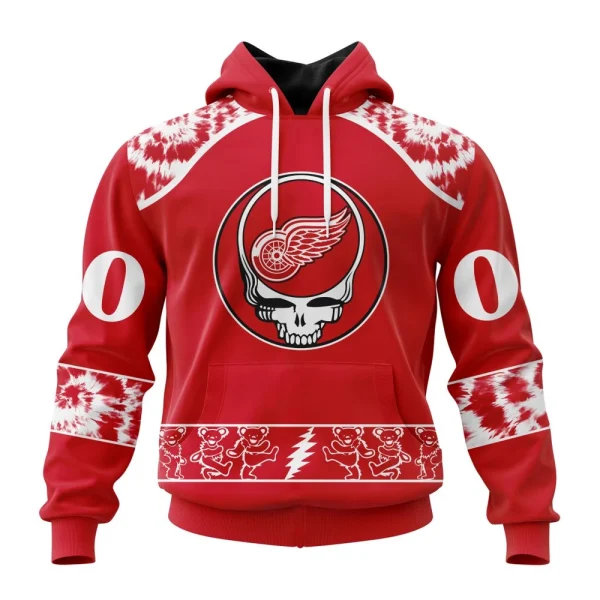 Hoodie NHL Detroit Red Wings Special Grateful Dead Design St2301