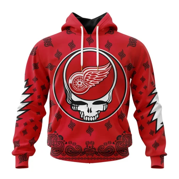 Hoodie NHL Detroit Red Wings Special Grateful Dead Design St2303