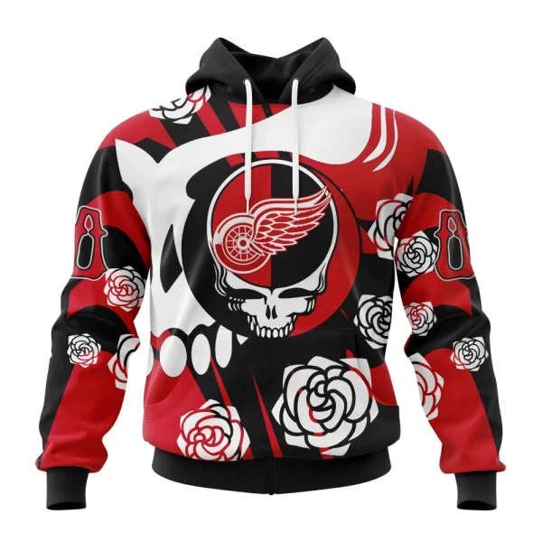 Hoodie NHL Detroit Red Wings Special Grateful Dead Design St2305