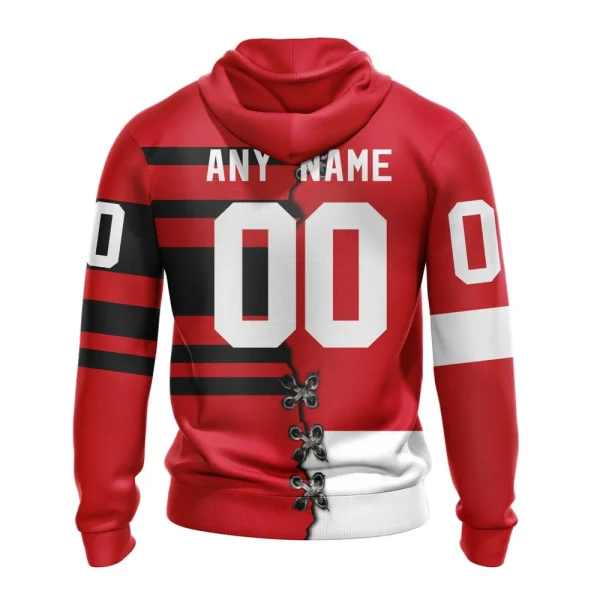 Hoodie NHL Detroit Red Wings Special Home Mix Reverse Retro Personalized Kits - Image 2