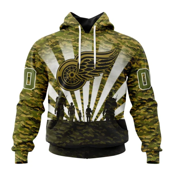Hoodie NHL Detroit Red Wings Special Military Camo Kits For Veterans Day And Rememberance Day St2201