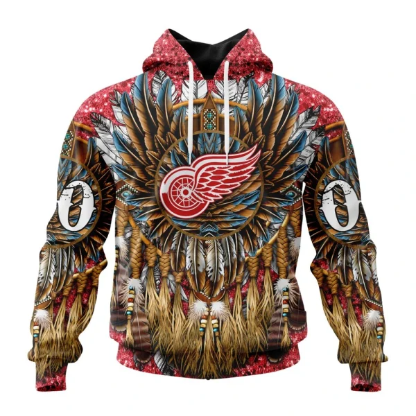 Hoodie NHL Detroit Red Wings Special Native Costume Design St2201