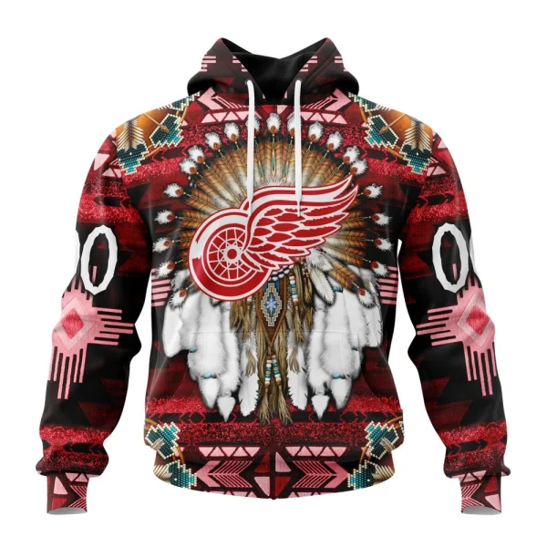 Hoodie NHL Detroit Red Wings Special Native Costume Design St2202