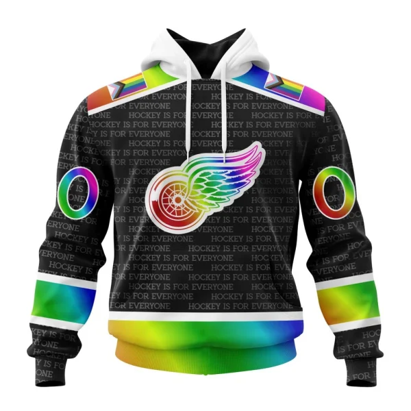 Hoodie NHL Detroit Red Wings Special Pride Design Hockey Is For Everyone