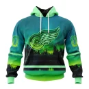 Hoodie NHL Detroit Red Wings Special Northern Lights Design St2302