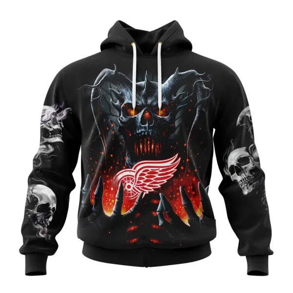 Hoodie NHL Detroit Red Wings Special Skull Art Design St2301