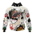 Hoodie NHL Detroit Red Wings Special Zombie Style For Halloween St2304