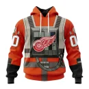Hoodie NHL Detroit Red Wings Star Wars Rebel Pilot Design St2201