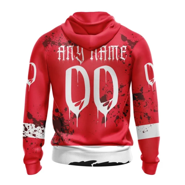 Hoodie NHL Detroit Red Wings, Specialized Design Jersey With Your Ribs For Halloween - Image 2