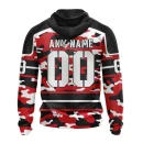 Hoodie NHL Detroit Red Wings, Specialized Design Wih Camo Team Color And Military Force Logo