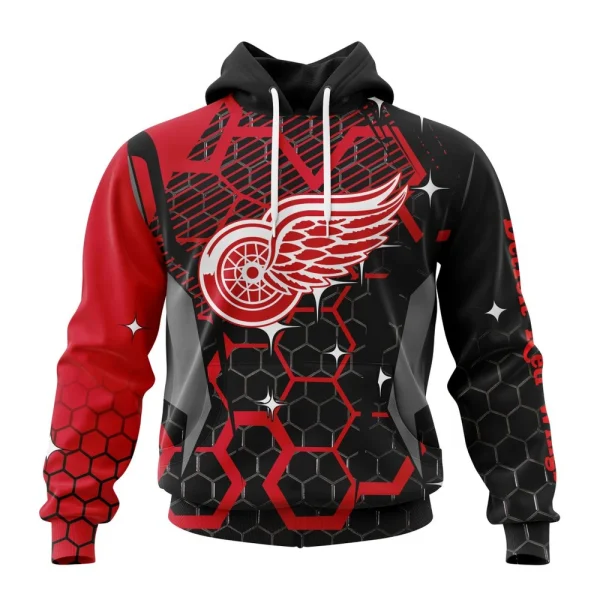 Hoodie NHL Detroit Red Wings, Specialized Design With Motocross Syle V0222