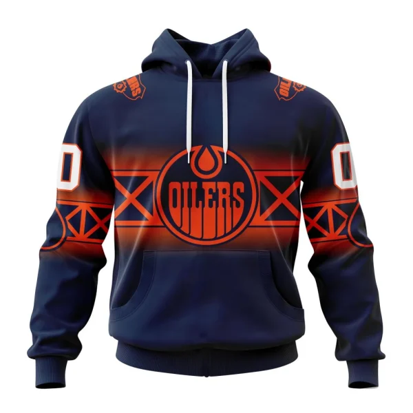 Hoodie NHL Edmonton Oilers Personalize Gradient Series Concept St2301