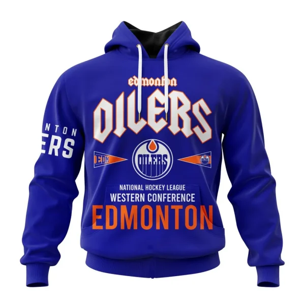 Hoodie NHL Edmonton Oilers Royal Western Conference City Tour