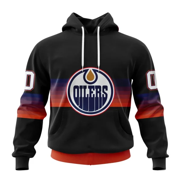 Hoodie NHL Edmonton Oilers Special Black And Gradient Design St2301