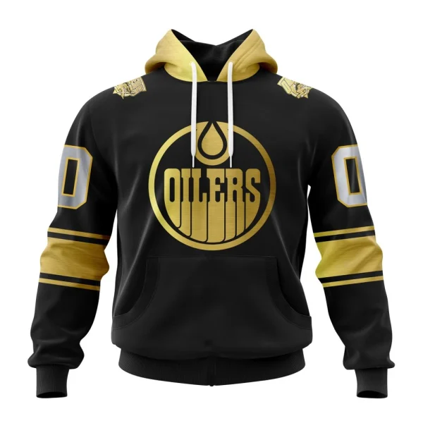Hoodie NHL Edmonton Oilers Special Black And Gold Design St2401