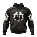 Hoodie NHL Edmonton Oilers Special Black Camo Design For Veterans Day St2304