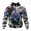 Hoodie NHL Edmonton Oilers Special Camo Armed Forces Design St2301