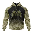 Hoodie NHL Edmonton Oilers Special Camo Design For Remembrance Day St2302