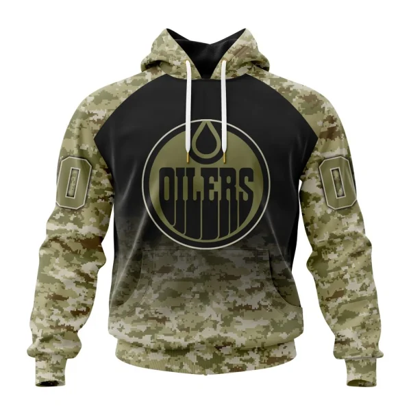 Hoodie NHL Edmonton Oilers Special Camo Design For Remembrance Day St2302