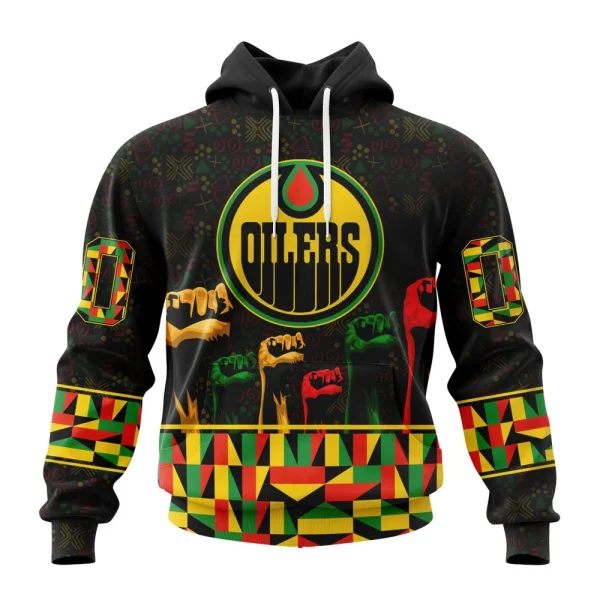 Hoodie NHL Edmonton Oilers Special Design Celebrate Black History Month St2201
