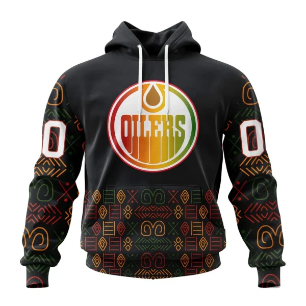 Hoodie NHL Edmonton Oilers Special Design For Black History Month St2401