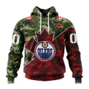 Hoodie NHL Edmonton Oilers Special Design For Remembrance Day St2201