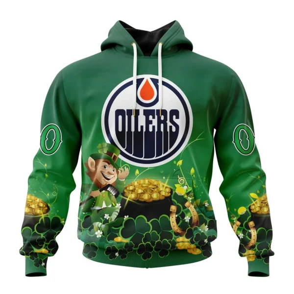 Hoodie NHL Edmonton Oilers Special Design For St. Patrick's Day St2403