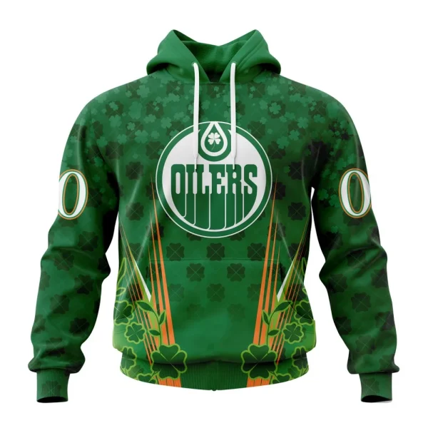 Hoodie NHL Edmonton Oilers Special Design For St. Patrick's Day St2402