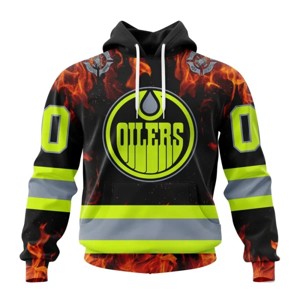 Hoodie NHL Edmonton Oilers Special Design Honoring Firefighters St2401