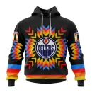Hoodie NHL Edmonton Oilers Special Design With Native Pattern St2306