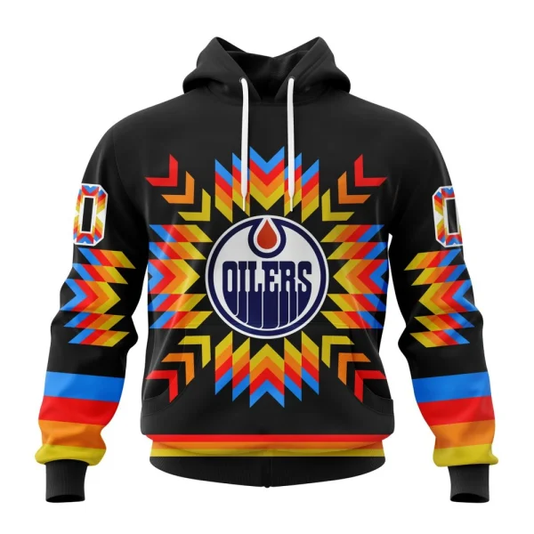 Hoodie NHL Edmonton Oilers Special Design With Native Pattern St2306