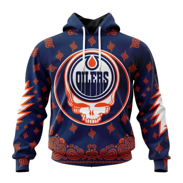 Hoodie NHL Edmonton Oilers Special Grateful Dead Design St2303