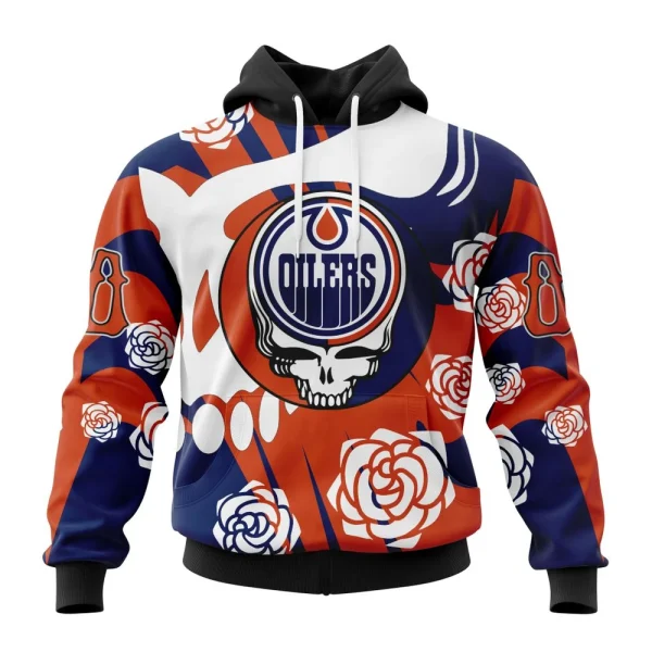 Hoodie NHL Edmonton Oilers Special Grateful Dead Design St2305